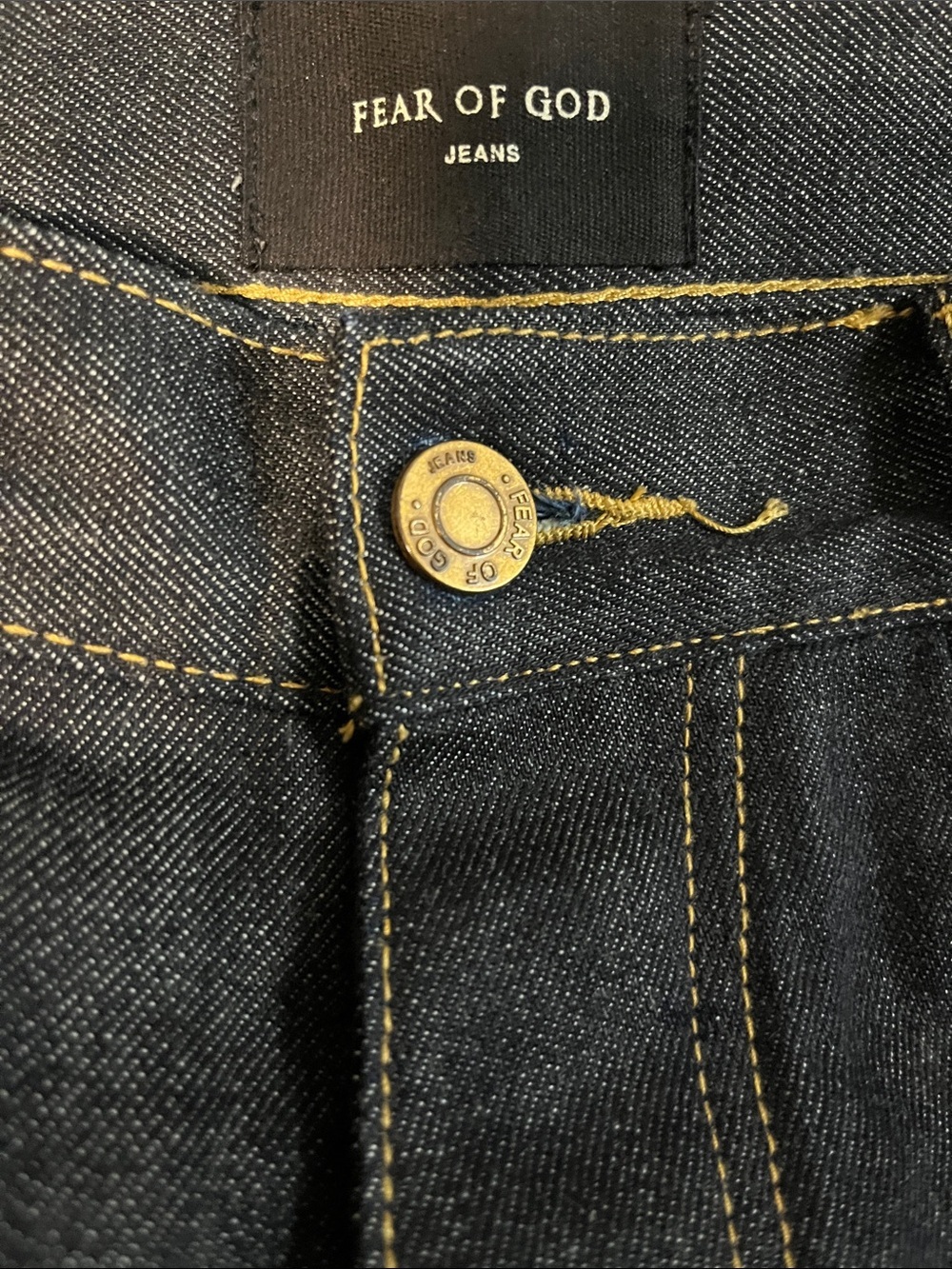 Fear of god Men's Raw Denim ss25 Brand New Crease Jeans nwot rare 30w zip ankle - Picture 1 of 17